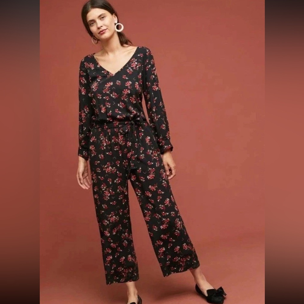 Anthropologie Velvet by Graham & Spencer Freddy Floral Jumpsuit Size XS